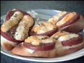 Cheese And Salami Topped Baguettes